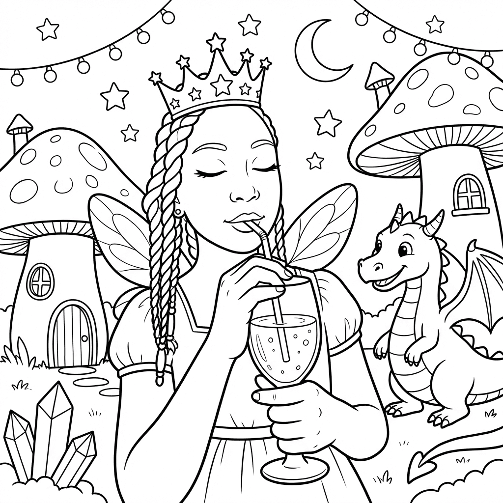 Fantasy coloring page sample